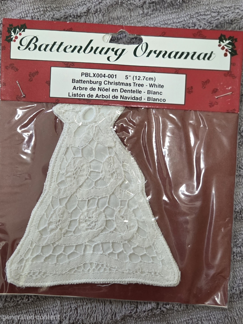 vintage 80s old new stock Battenberg lace applique ornament